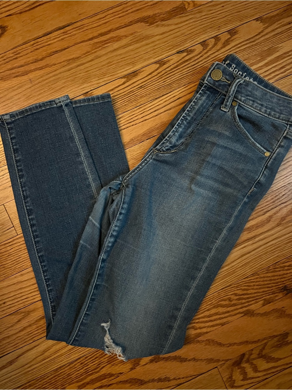 Articles Of Society Dark Blue Distressed Women's Jeans